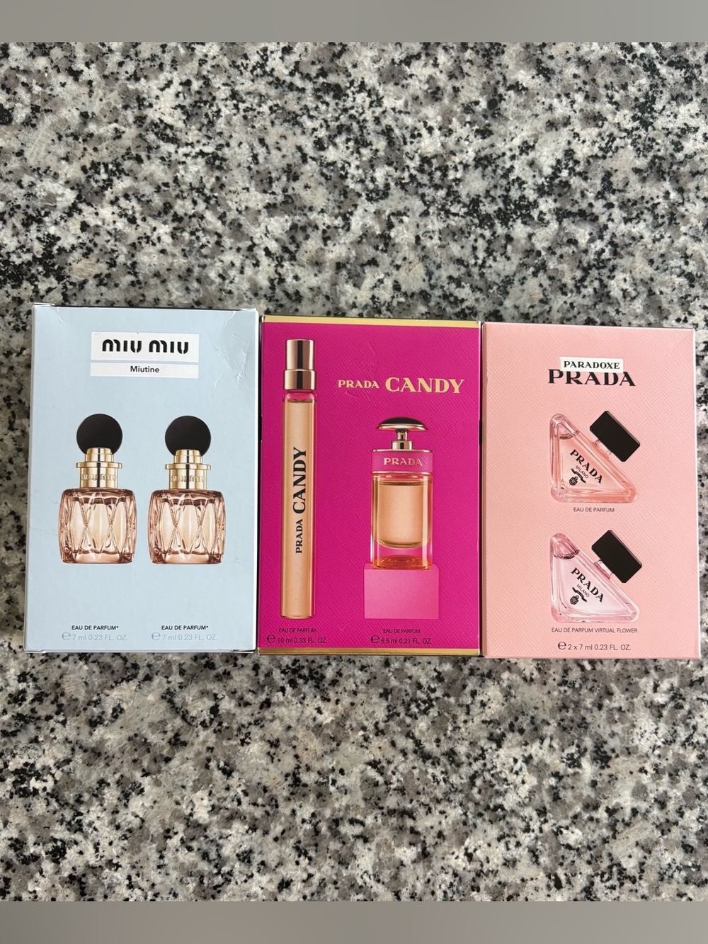 Mui Mui, Prada Candy & Paradoxe Fragrance Set of 6